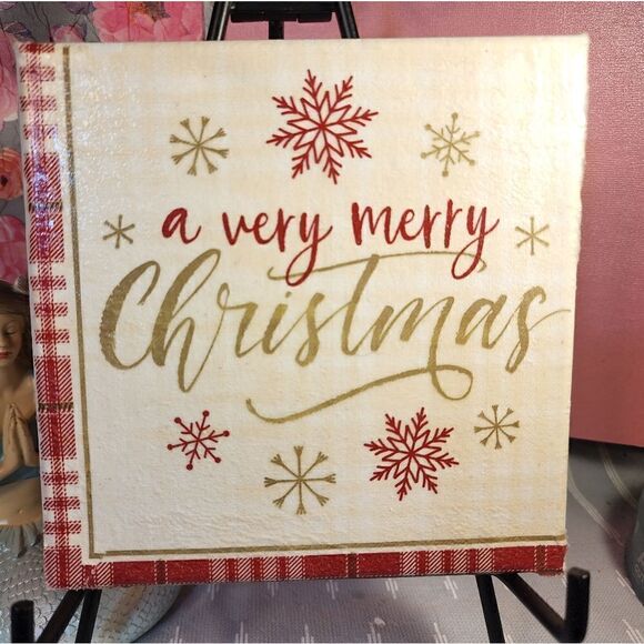 DECOUPAGE CANVAS PRINTS  A VERY MERRY CHRISTMAS - Picture 1 of 1